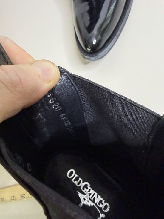 Old Gringo Men 10.5 Western Chelsea Leather Boots Black Patent Cap Toe Unworn main image 7